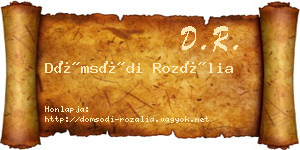 Dömsödi Rozália névjegykártya